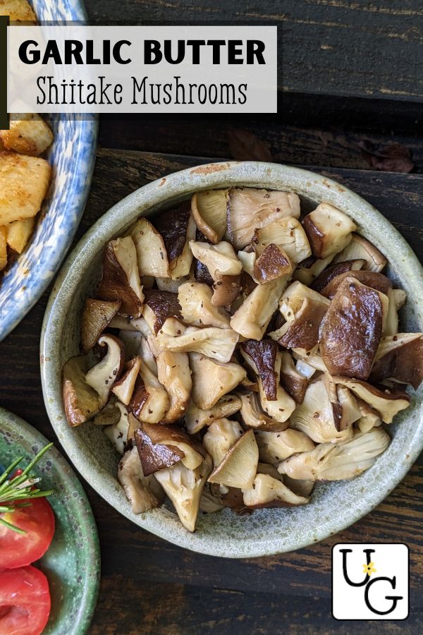 recipe of oven baked shiitake mushrooms with garlic and butter seasoning